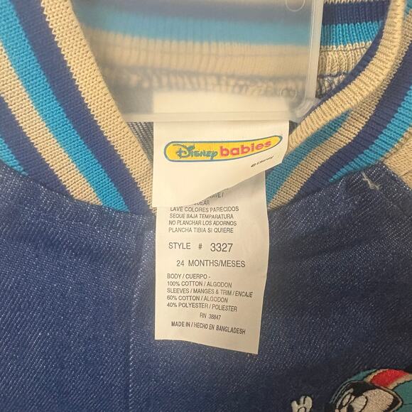 Vintage Disney Babies Baby Mickey  Jacket & Pants Set – Varsity Denim Look – 24M - Picture 3 of 3